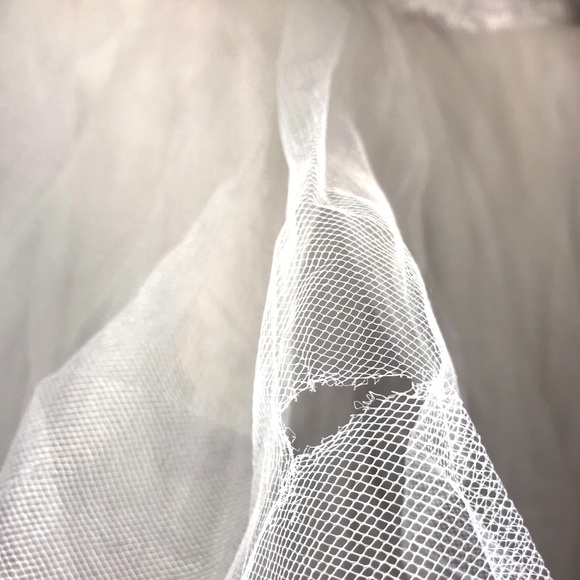 White/Silver ballet costume with long tulle skirt - Picture 5 of 5